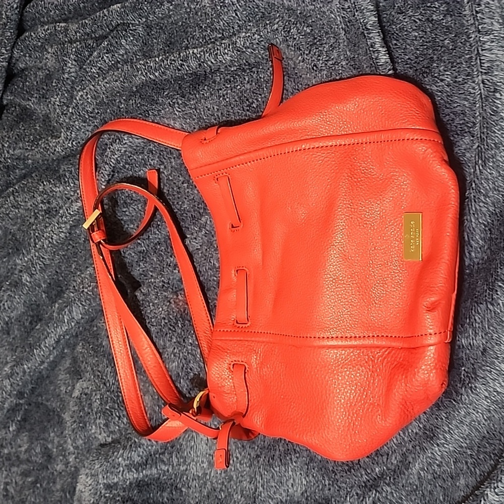 Kate Spade Highland Place Katie Bucket Crossbody red WKRU2915 Real Leather